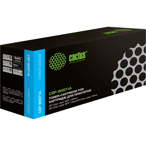 Картридж лазерный Cactus CSP-W2071A голубой (700стр.) для HP Color Laser 150a/150nw/178nw MFP/179fnw MFP