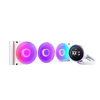 Система жидкостного охлаждения для ПК/ Water Cooling System NZXT Kraken Elite 420 RGB (350W, 420mm, LED temp., White/ Fans: 3x140mm, 98.61CFM, 34.5dBA, 2000RPM/ Pump height 65mm, 2800RPM, Rad thicknes (RL-KR42E-W2)