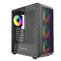 Powercase Корпус Mistral S4B, Tempered Glass, 4x 120mm FRGB Fans, чёрный, ATX (CMSB-L4)
