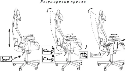 Кресло игровое Knight Gladiator черный экокожа с подголов. крестов. металл (KNIGHT GLADIATOR B) фото 39