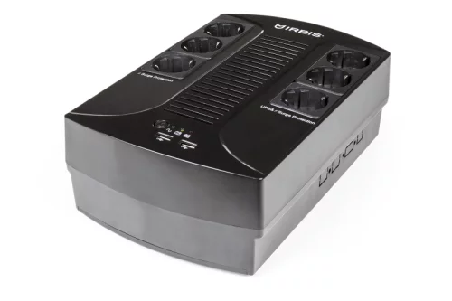 ИБП IRBIS UPS Personal plus 600VA/ 360W, Line-Interactive, AVR, 6xSchuko outlets(3 Surge & 3 batt.), 2 USB charger, 2 year warranty (ISBR600E)