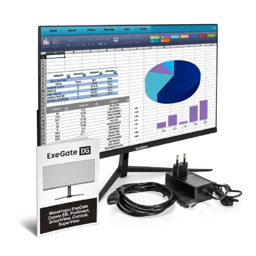 LCD ExeGate 23.8 EH2407A {IPS 1920x1080 100Hz 3-5ms 16:9 250cd 1000:1 178/178 D-Sub HDMI2.0 DisplayPort 2x3W VESA} [EX299033RUS] фото 2