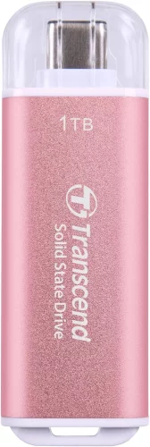 External SSD Transcend 1.0Tb ESD300 <TS1TESD300P> (USB3.2 gen 2, Type C, 1050/ 950Mbs, 3D NAND, 60x20x7.8mm, 9g) розовый