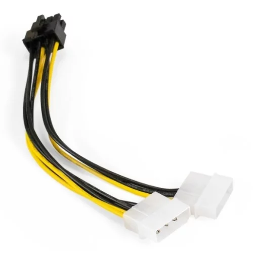 Exegate EX294788RUS Переходник питания PCI-Express 8pin ExeGate EX-CC-PSU-62 (от 2х разъемов Molex (IDE) блока питания, 0,15м)