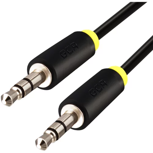 Greenconnect Кабель аудио 1.0m jack 3,5mm/jack 3,5mm черный, желтая окантовка, ультрагибкий, 28 AWG, M/M, Premium GCR-AVC1114-1.0m, экран, стерео