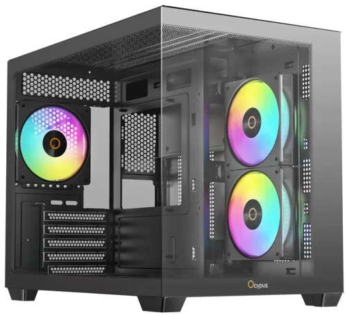 Корпус Ocypus Gamma C54 BK ARGB, MATX, USB3.0*1+USB2.0*2, SIDE 2x120mm ARGB, REAR 1x120mm ARGB