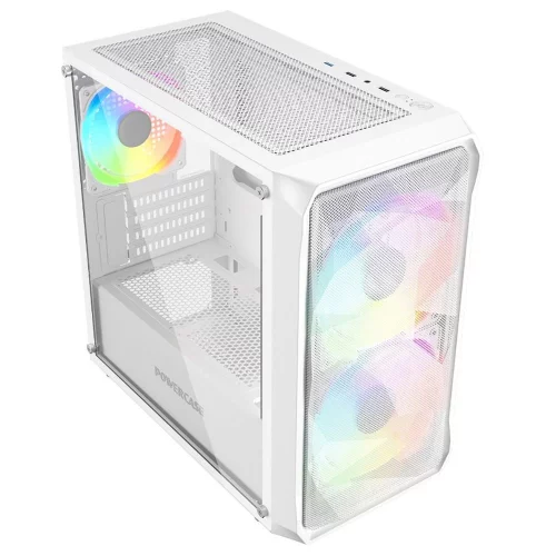 Powercase Mistral Micro A3B ARGB, Tempered Glass, 2x 140mm ARGB PWM+1x 120mm ARGB PWM, белый, mATX (CMMAW-A3)