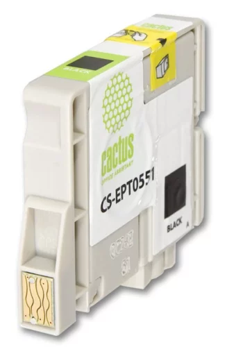 Картридж струйный Cactus CS-EPT0551 T0551 черный (10мл) для Epson Stylus RX520/Stylus Photo R240 с чипом