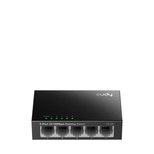Коммутатор/ 5-Port 10/100 Mbps Desktop Switch, 5 10/100M RJ45 Ports, Loop Detection, Metal Case, Power Saving, Plug & Play (FS105)