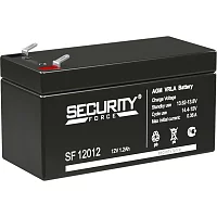 Батарея SECURITY FORCE серия SF, SF 12012, напряжение 12В, емкость 1.2Ач (разряд 20 часов), макс. ток заряда 0.36А, свинцово-кислотная типа AGM, клеммы F1, ДxШxВ 97х44х52мм., кг., срок службы 3-5 лет./ Battery SECURITY FORCE series SF, SF 12012, voltage 1