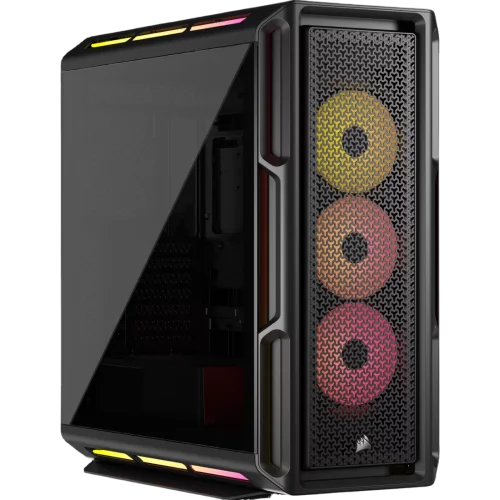 Корпус без блока питания/ Case Corsair iCUE LINK 5000T LX RGB, Midi-Tower, TG, 3x120mm RGB, 4xUSB-A 3.2, 1xUSB 3.2 Type-C, E-ATX, ATX, mATX, mITX Black (CC-9011298-WW)