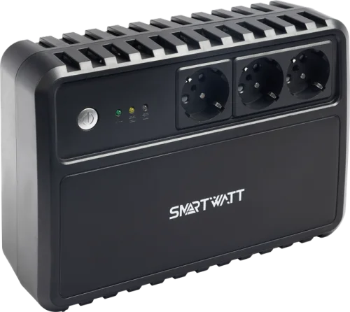 Источник бесперебойного питания SmartWatt ИБП линейно-интерактивный, мощность 600/ 360 ВА/ Вт, напольный, LED индикация, Shuko CEE7/ 4 - 3 шт. (UPS SAFE 600)