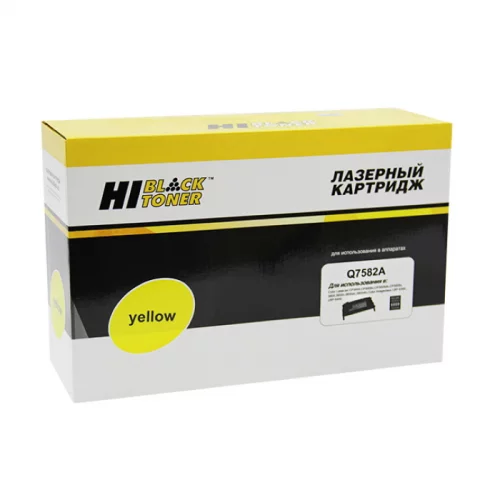 Картридж Hi-Black HB-Q7582A, желтый, 6000 страниц, для HP CLJ 3800/ CP3505/ Canon MF8450, восстановленный (2011039015)