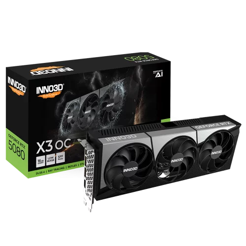 Видеокарта INNO3D RTX 5080 X3 OC/ / RTX5080, HDMI, DP*3, 16G,D7 (N50803-16D7X-17603930)