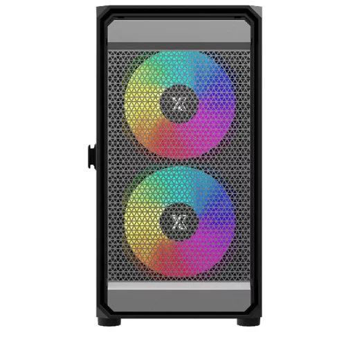 XASTRA Корпус A303M 3ARGB Black mATX/Mesh/ tempered glass / 2x140mm + 1x120mm ARGB PWM fans/ Door/ A303M-2FC14A-1FC12A-D фото 3