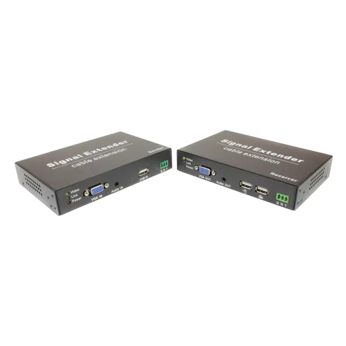 Передача VGA+аудио+USB(клавиатура, мышь)+RS232 OSNOVO TA-VKMDA+RA-VKMDA Комплект для передачи VGA, USB, RS232 и аудио по кабелю витой пары до 120м. Максимальное разрешение сигнала до 1920x1080(60Гц). Порты USB предназначены только для подключения