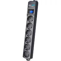 Сетевой фильтр Pilot S Max (5 евро + 1GP), 15А/3.5кВа, автомат, 10 м, графит/ Surge protector Pilot S Max (5 euros + 1GP), 15A/3.5kVA, automatic, 10 m, graphite (PILOT S-MAX 10M)