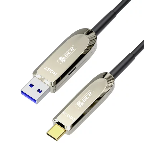 GCR Кабель USB 3.1 (USB 3.2 Gen 2) Type-C, 3.0m, оптический, AM / CM, 10 Гбит/ с, черный (GCR-56232)
