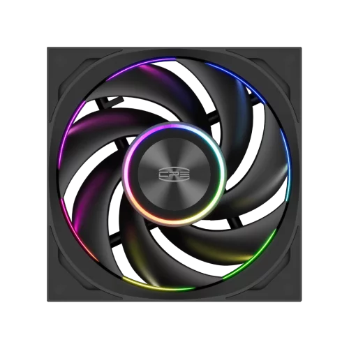 Кулер для корпуса/ Case Cooler PCCooler F7 X120 ARGB BK (120x120x28mm, 4-pin PWM, ARGB, 83CFM, 33.1dBA, 3000RPM, Black)