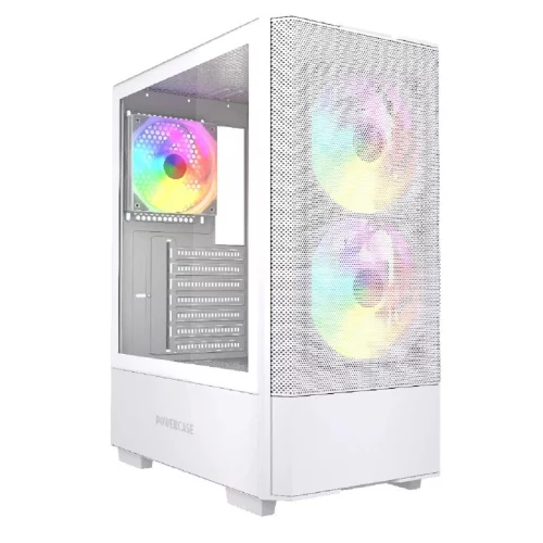 Powercase Mistral AY3W ARGB, Tempered Glass, 2x 140mm +1x 120mm ARGB Fans, белый, ATX (CMAYW-A3)