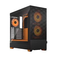 Корпус ПК без блока питания/ Case Fractal Design Pop Air RGB Orange Core TG Clear Tint, Midi-Tower, 3x120mm RGB, 2xUSB-A 3.2 ATX, mATX, mITX Black/ Orange (FD-C-POR1A-05)