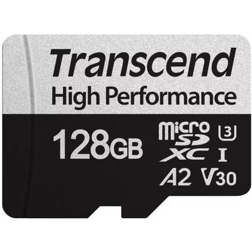 Карта памяти/ Transcend 128GB microSDXC Class 10 UHS-I U3 V30 A2 R100, W85MB/s without SD adapter