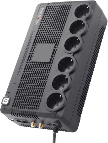 ИБП ИМПУЛЬС ПИОНЕР 650, 650Ва/ 360Вт, LED, USB, RJ11/ RJ45, SCHUKOх6 (PR65101)