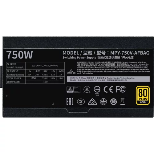 Блок питания Cooler Master V Gold V2 750W (MPY-750V-AFBAG-EU) фото 7