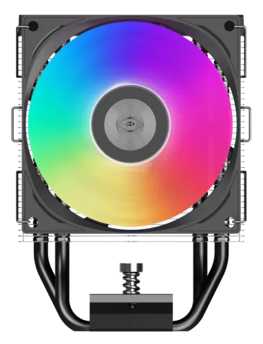 Кулер для процессора/ CPU Cooler PCCooler R400 ARGB BK (180W, 4-pin PWM, 133mm, Al/Cu, 4x6mm, ARGB, 1x92mm, 40.94CFM, 30dBA, 2200RPM, S: 1851/1700/1200/115X, AM5/AM4, black)