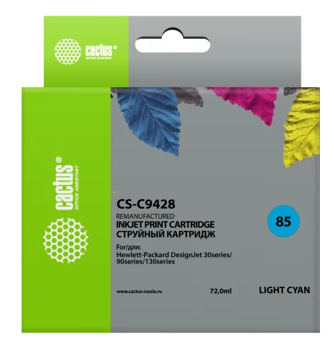 Картридж струйный Cactus CS-C9428 №85 светло-голубой (72мл) для HP DJ 30/130 с чипом