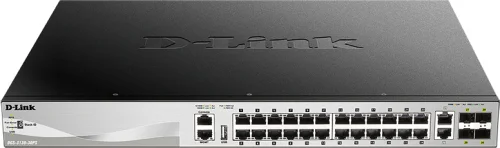 Коммутатор/ DGS-3130-30PS Managed L3 Stackable Switch 24x1000Base-T PoE, 2x10GBase-T, 4x10GBase-X SFP+, PoE Budget 370W (740W with DPS-700), Surge 6KV, CLI, 1000Base-T Management, RJ45 Console, USB, RPS, Dying Gasp (DGS-3130-30PS/B2A) фото 2