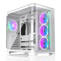 Корпус без блока питания/ Case Raijintek ATREUS BT4, Midi-Tower, TG, 4x120mm ARGB, 2xUSB-A 3.0 + 1xUSB Type-C , E-ATX, ATX, mATX, mITX White (0R20B00254)