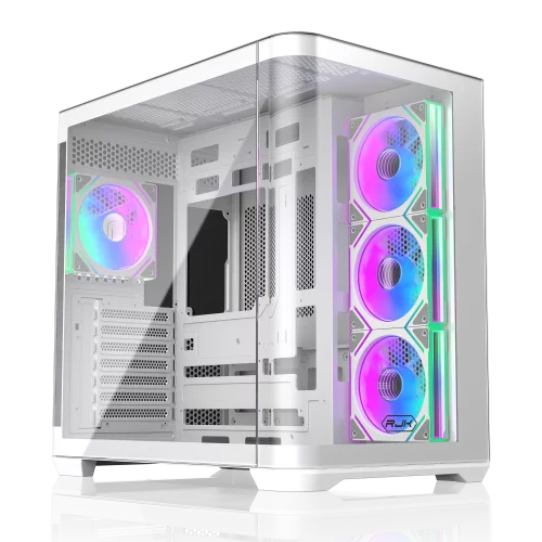 Корпус без блока питания/ Case Raijintek ATREUS BT4, Midi-Tower, TG, 4x120mm ARGB, 2xUSB-A 3.0 + 1xUSB Type-C , E-ATX, ATX, mATX, mITX White (0R20B00254)