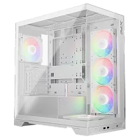 Корпус XPG INVADER X WHITE (INVADERXMT-WHCWW) Mid-Tower Gaming ATX PC Case with Panoramic View, Tempered Glass Panels, and RGB Lighting Black