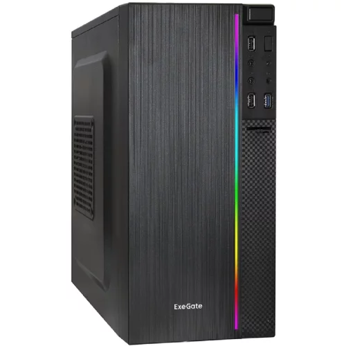 Exegate EX287884RUS ExeGate mEVO-9302-RGB-500W-12 (mATX, БП 500NPX с вент. 12см, 2*USB+1*USB3.0, HD аудио, черный с RGB подсветкой)