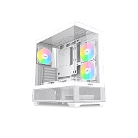 Корпус ПК без блока питания/ Case SAMA V40 White, Midi-Tower, TG, 6x120mm ARGB, 2xUSB 3.0 + 1xUSB 3.1 Type-C, ATX, mATX, mITX White (V40-WHADA6X1-GL)