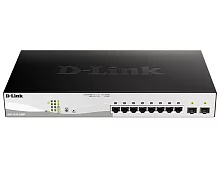 Коммутатор/ Smart L2 Switch 8х1000Base-T PoE, 2х1000Base-X SFP, PoE Budget 130W, Compact CLI (DGS-1210-10MP/F3A)
