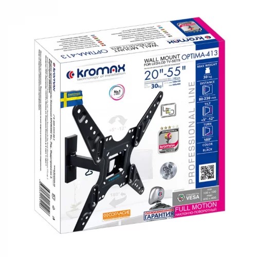 Кронштейн Kromax OPTIMA-413 (29010) (29010) Кронштейн Kromax OPTIMA-413 настенный, для LED/LCD TV 20
