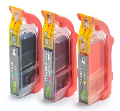 Картридж струйный Cactus CS-CLI426C/M/Y CLI-426 голубой/пурпурный/желтый набор (27мл) для Canon MG5140/5240/6140/8140/MX884 с чипом