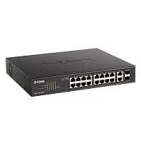 D-Link DGS-1100-18PV2/A3A Настраиваемый L2 коммутатор с 16 портами 10/100/1000Base-T и 2 комбо-портами 1000Base-T/SFP (16 портов PoE 802.3af/at, PoE-бюджет 130 Вт)