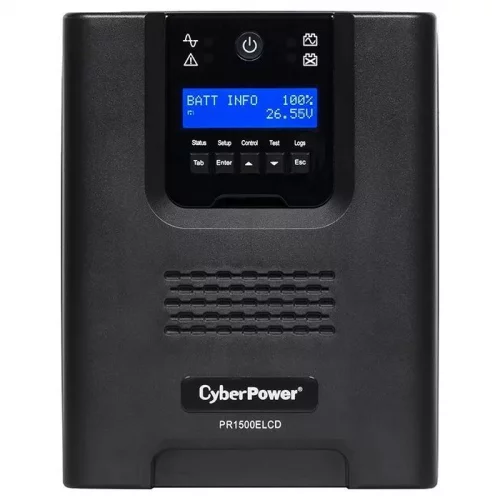 Источник бесперебойного питания CyberPower PR1500ELCD, Line-Interactive, 1500VA/ 1350W USB/ RS-232/ EPO/ SNMPslot 8 IEC С13