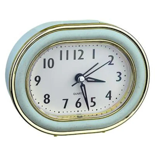 Perfeo Quartz часы-будильник PF-TC-017, овальные 10,5*12,5 см, подсветка, зелёные (PF_C3159)