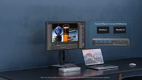 Док-станция Docking Station WAVLINK USB-C/Thunderbolt3/USB-A Quad 4K Display/100W PowerDelivery Include 20V/9A Power Adapter/ 4xUSB3.0/1xUSB-C/4xDP 4K 60HZ/4xHDMI 4K 60HZ/1xGigabit LAN/1xAudio In/Out/1xCardReader (WL-UG69PD8 PRO) фото 6