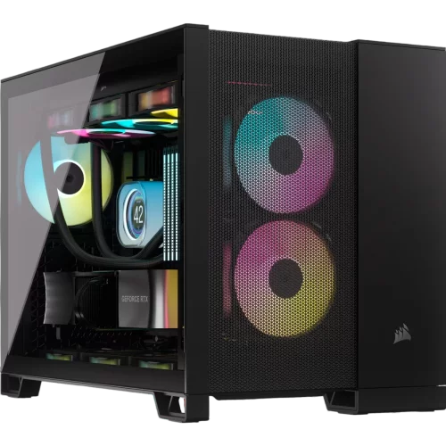 Корпус без блока питания/ Case Corsair 2500D Airflow, Midi-Tower, TG, no fan, 2xUSB-A 3.2, 1xUSB 3.2 Type-C, mATX, mITX Black (CC-9011263-WW)