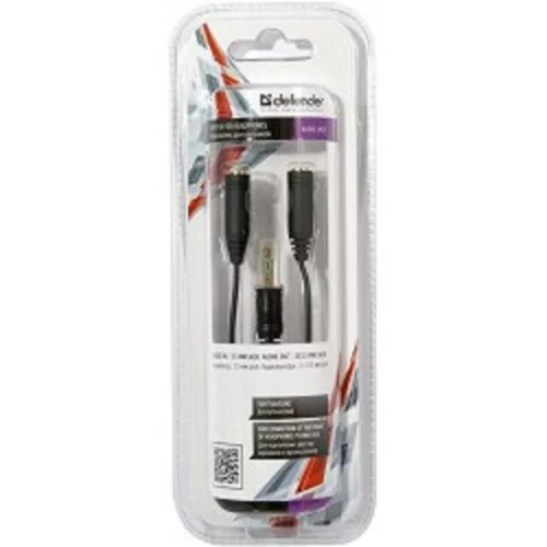 Defender Разветвитель mini jack 3.5 mm-->2 x mini jack 3.5 mm 0.15 м. черный (63001) фото 2
