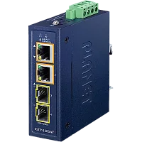 медиа конвертер/ PLANET IP30 Compact size 2-Port 100/ 1000X SFP + 2-Port 10/ 100/ 1000T 802.3at PoE+ Media Converter (-40~75 degrees C, dual 48~54V DC, max. 60W PoE budget) (IGTP-2205AT)