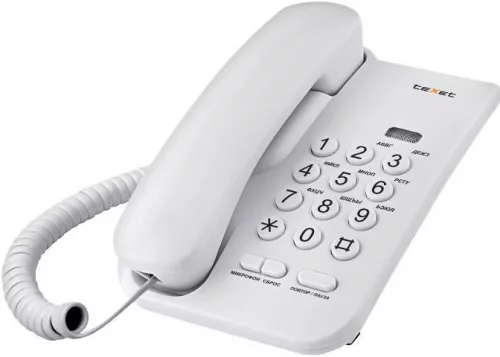 Телефон проводной Texet ТХ-212 светло-серый (111639)