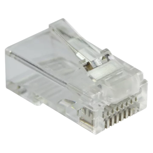 Коннектор RJ45 тип EZ, 8P8C, UTP, Cat.5e, универсальный, покрытие 50 микрон,100 шт. (LAN-EZ45-8P8C/ U5E-100) (LAN-EZ45-8P8C/U5E-100)