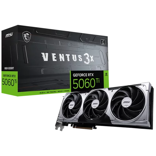 Видеокарта MSI RTX5060Ti VENTUS 3X 8GB GDDR7 128bit 3xDP HDMI 3FAN RTL (RTX 5060 TI 8G VENTUS 3X)