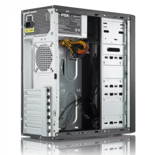 Корпус Foxline FL-301, ATX, 1x5.25, 5x3.5, 4xUSB2.0, HDA, noFAN, 450W ATX PSU, 1.2m EU pwr cord (FL-301-FZ450R-EL) фото 4